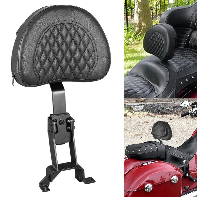 AUFER Detachable Adjustable Plug-in Driver Rider Backrest Sissy Bar Mounting Kit with Backre Rest Pad Compatible with for Chief Vintage Chieftain Classic Roadmaster Springfield 2014-2024 - Image 1